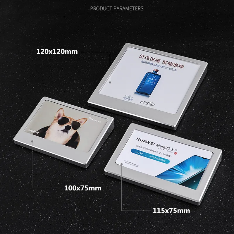 

100*75mm High Quality Aluminum Slant Table Card Sign Holder Display Stand Advertising Price Label Paper Holder Stand