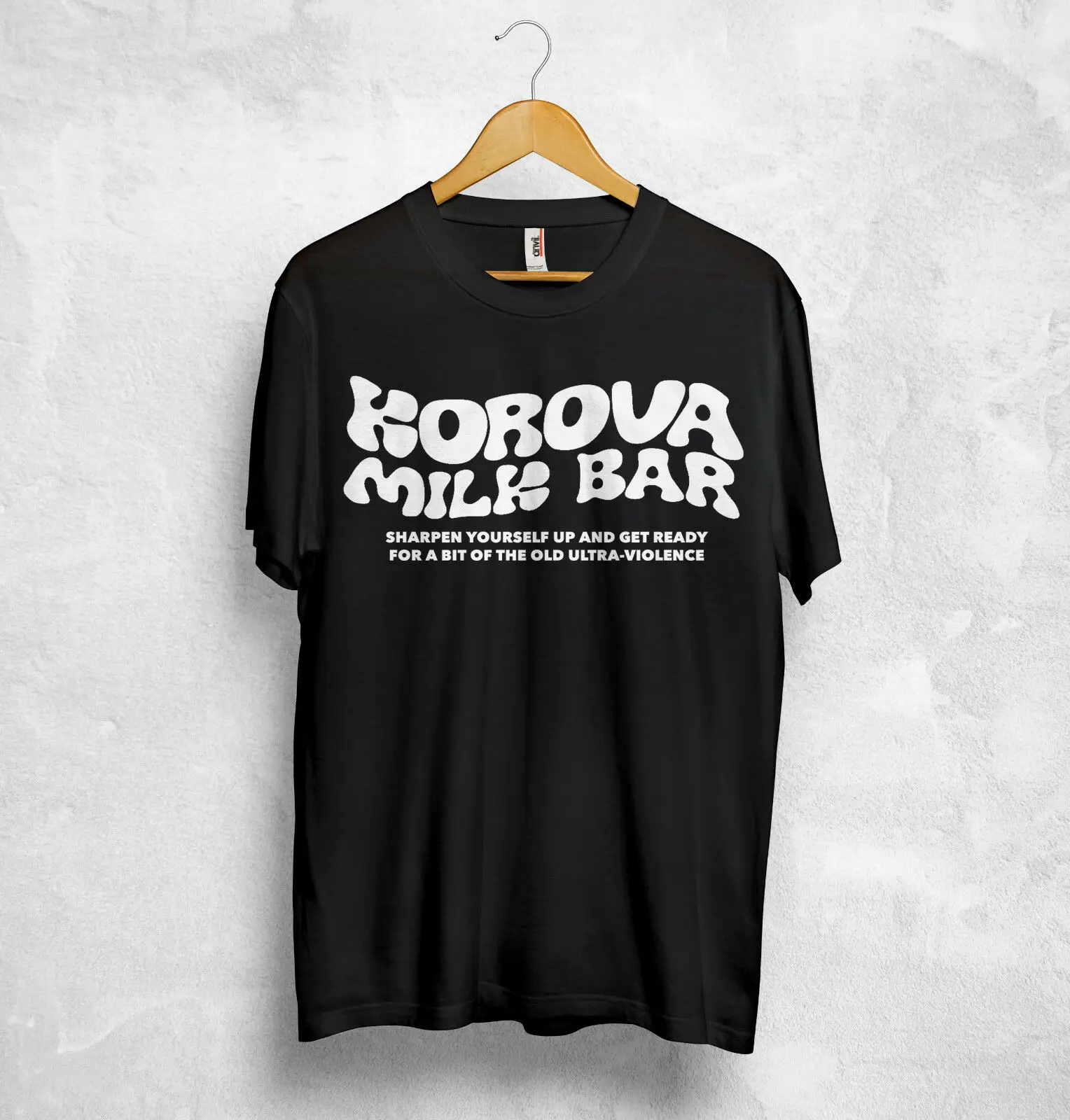 

Korova Milk Bar T Shirt A Clockwork Orange Stanley Kubrick Anthony Burgess Alex