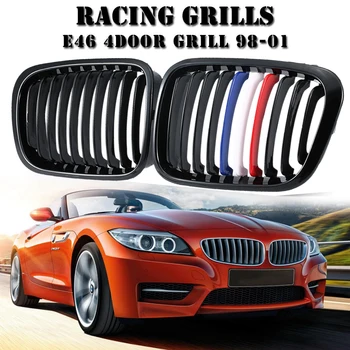

Car styling car decoration Front Gloss Black M- Color replacement Grille Kidney Grill for BMW E46 3 Series 4 Door 1998 - 2001