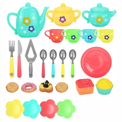 Ensemble de tasses à thé en forme de beignets, soucoupes, cadeau coloré pour enfants, jouets de cuisine, jeu de simulation, Pot éducatif précoce 