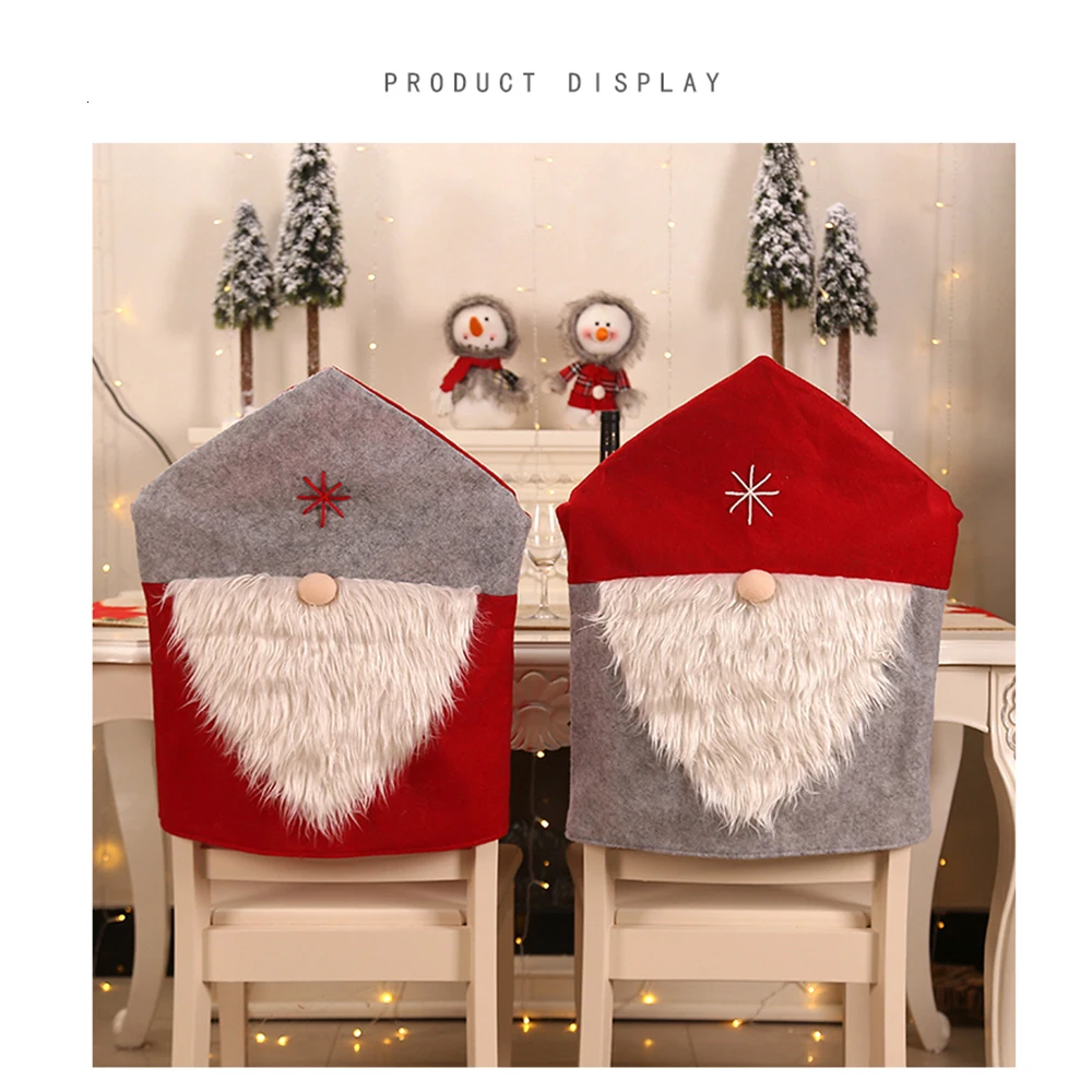 Merry Christmas Dining Chair Covers Slipcovers Kitchen Chair Backrest Covers Christmas Chair Cover For Hotel Chair Arm Chair