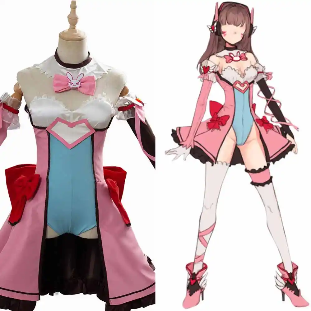 Ow Cosplay D Va Dva Hana Song Magic Girl Costume Uniforme Mahou Shoujo Robe Pour Femmes Adultes Ensembles Complets Costume D Halloween Aliexpress