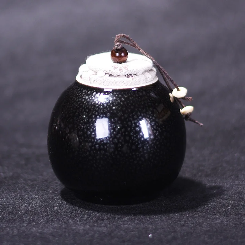 mystic black b Китайский стиль синий керамический чайный ящик банка для чая держатель для хранения чайных чашек Контейнер Мини кофе порошок Органайзер использование в домашних условиях - Цвет: mystic black b
