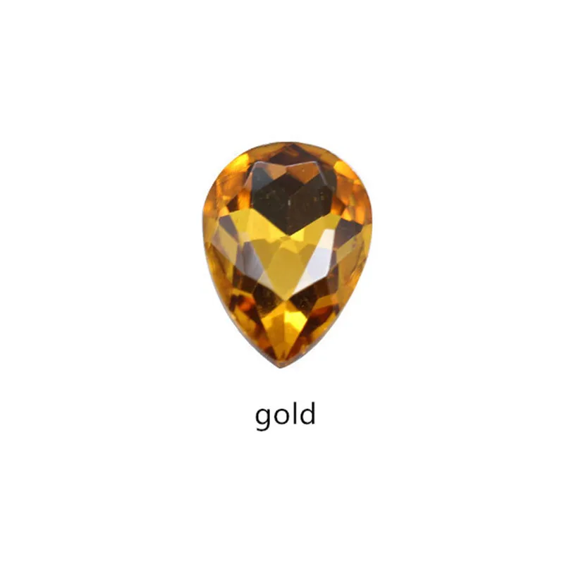 gold 4x6mm 10 шт ромбовидные кристаллы для ногтей AB Стразы драгоценные камни алмазное Золотое дно плоский задний камень 6*10 мм 3D амулеты аксессуары для ногтей - Цвет: gold 4x6mm