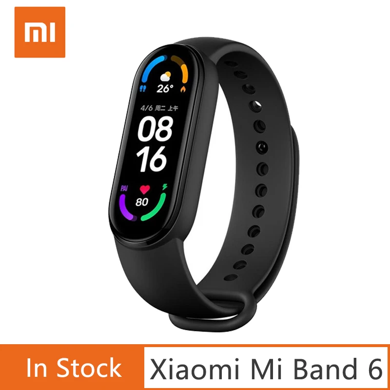 Original Xiaomi Mi Band 6 Full Screen Wristband Fitness Track Heart Rate Blood Oxygen Monitor Swim Sport | Электроника