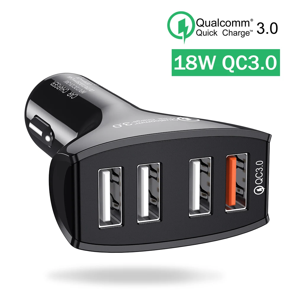 4 USB Car Charger QC3.0 Quick Charge For iPhone Xiaomi Samsung Huawei Fast Mobile Phone for in Chargers | Мобильные телефоны и