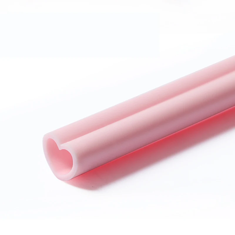 Reusable Silicone Drinking Straw Portable Foldable Heart-shaped Silicone Plastic Straws Food Grade Collapsible Coffee Drink Tool