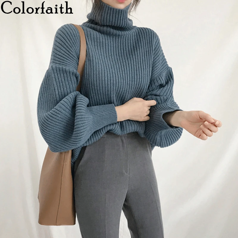Colorfaith женские пуловеры свитер новинка 2019 вязанный осень зима толстый теплый