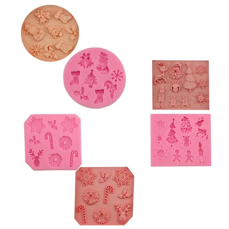 

3pcs/set Christmas Series Silicone Fondant Mold Cake Chocolate Decorating Baking X3UC