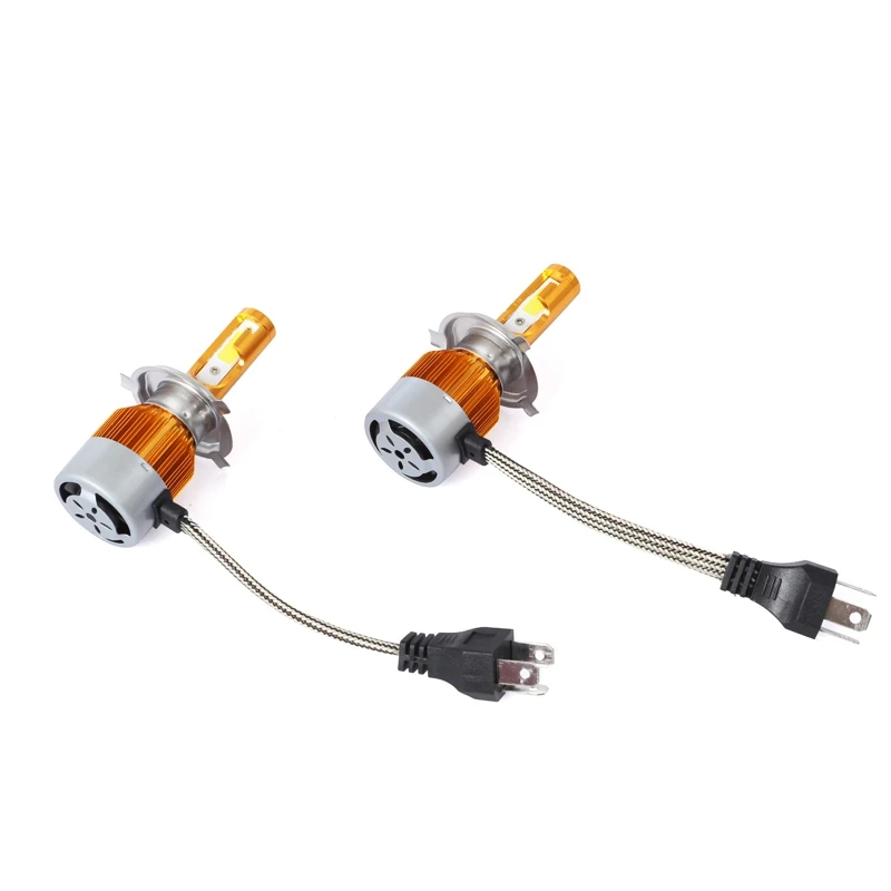 Top-2pcs C6 светодиодный автомобилей головной светильник комплект COB H4 36 Вт 7600LM белый светильник лампы золото