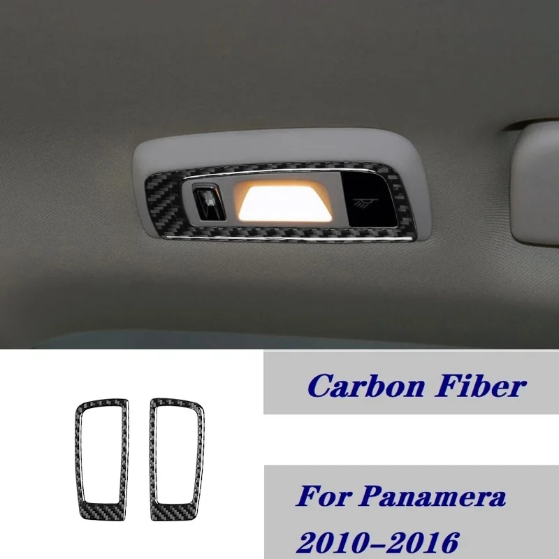 

Carbon Fiber Front Reading Lights Panel Trim Car Frame Stickers Fit For Porsche Panamera 2010-2016 Car Interior Styling