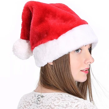 

Two Styles Adult Kid Christmas Hat Unisex Santa Claus Hat Warm Plush Elastic Cap Cosplay Costume Hat Gift