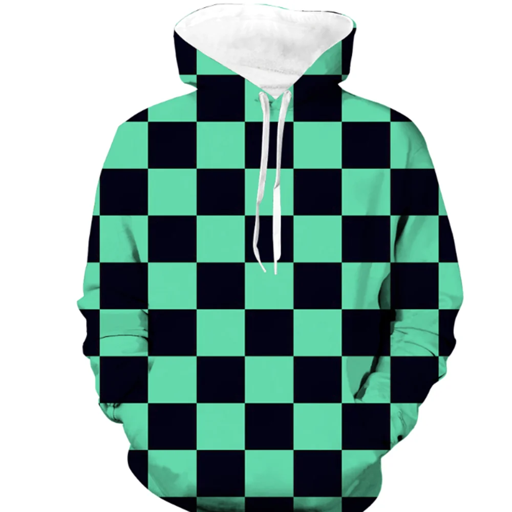 No Zipper Green Толстовки с 3D принтом «Demon Slayer» Kimetsu no Yaiba, куртка женская с капюшоном на молнии, мужской костюм для косплея «томиока гиюу», толстовка - Цвет: No Zipper Green