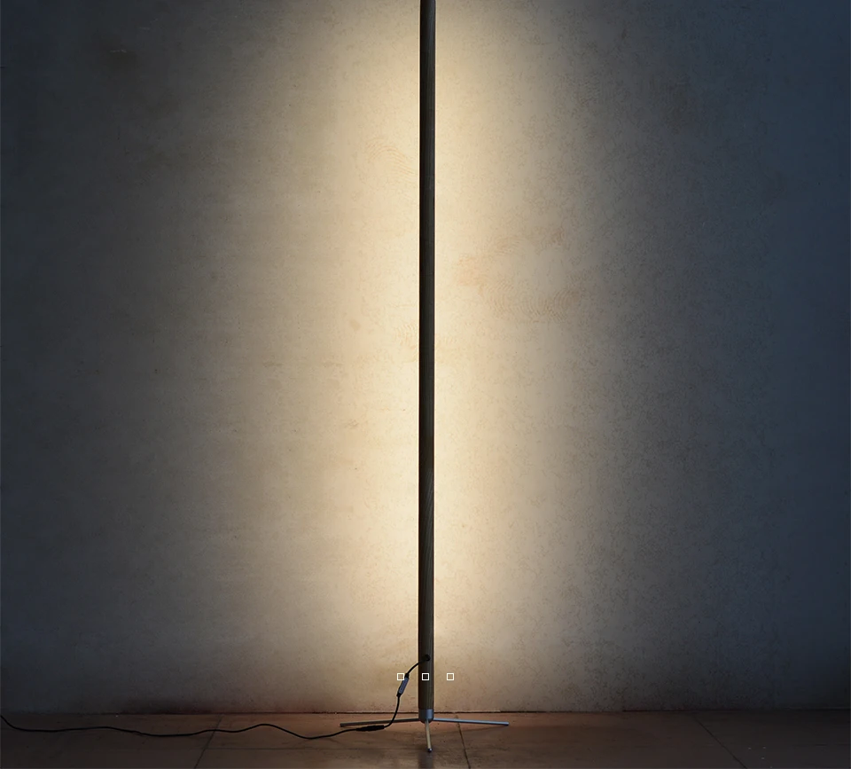 Minimalist Wood Standing Floor Lamp LED Memory Feature Art Decor Light 360° Adjustable Sleek Lamps for Bedroom Living Room