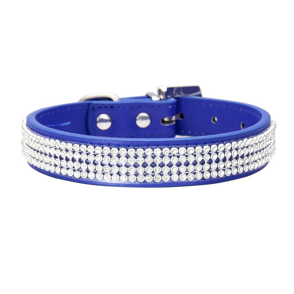 Pet Leather Dog Collar with Diamonds Adjustable Dogs Cats Collars Control Handle Training Pet Puppy Collar Pet Supplies Products