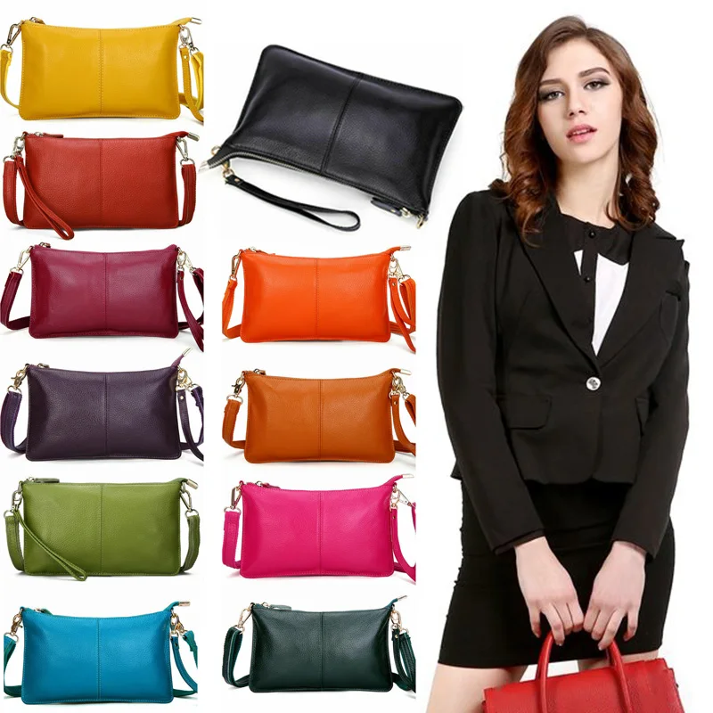 

2019 Classic Women Genuine Leather Zipper Handbag Shoulder Bag Elegant Female Crossbody Bags Simple Design Fashion BS88