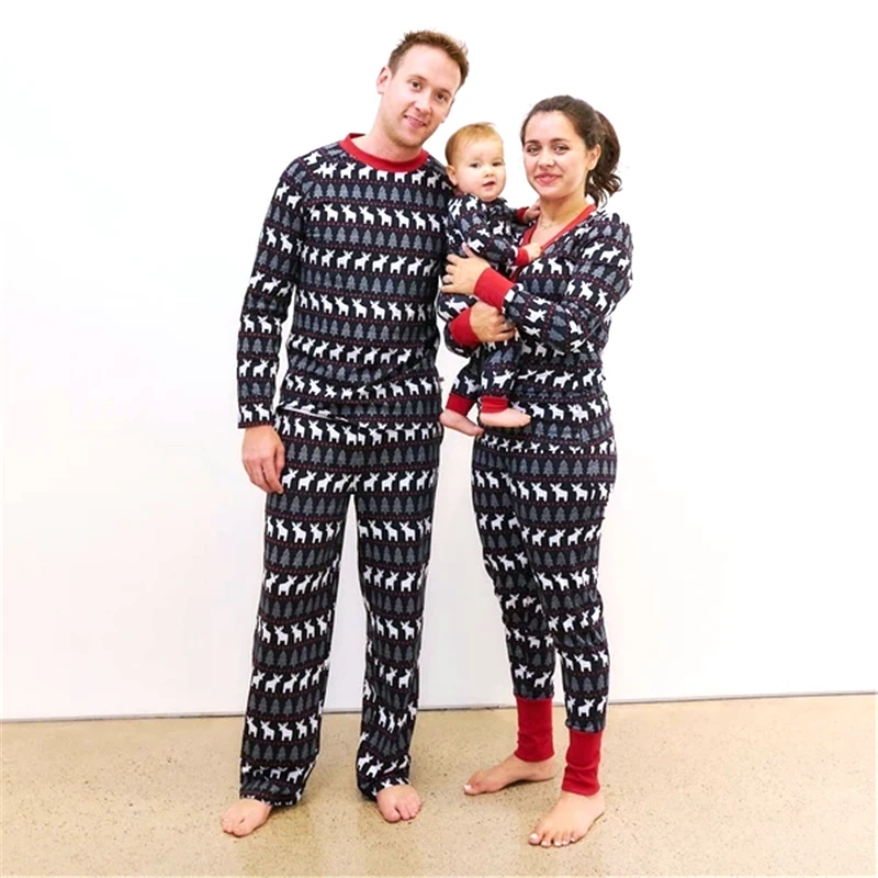 Closeout Family Pajamas Christmas Outfit Adult Kids Women And Mom Deer Print Dad Set New-Year GR6Je93jaoV