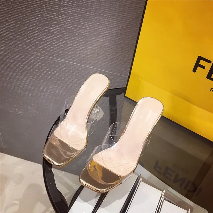 Eilyken/высококачественные прозрачные тапочки из ПВХ-желе; женская обувь из плексигласа на высоком каблуке-шпильке; Летняя женская обувь для вечеринок на прозрачном каблуке