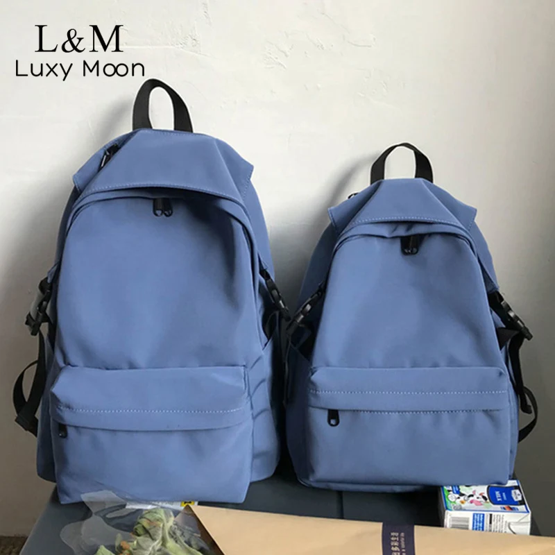 

Women Backpack Student Korean Style Simple Solid Color Rucksack Waterproof Large Capacity Travel School Bags for Teenagers X518H