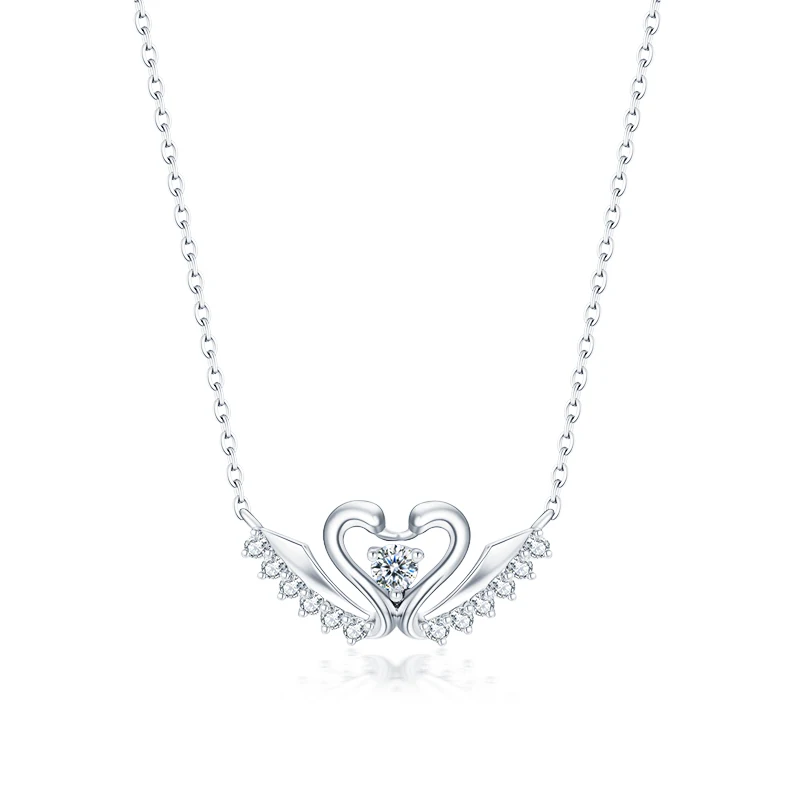 All 0.10ct whitegold ZOCAI Swanheart бриллиантовое ожерелье 18 К золото(AU750) ожерелье nutural сертифицированное 0.06ct/0.10ct/0.17ct бриллиантовое Подарочное ожерелье C00118 - Цвет камня: All 0.10ct whitegold
