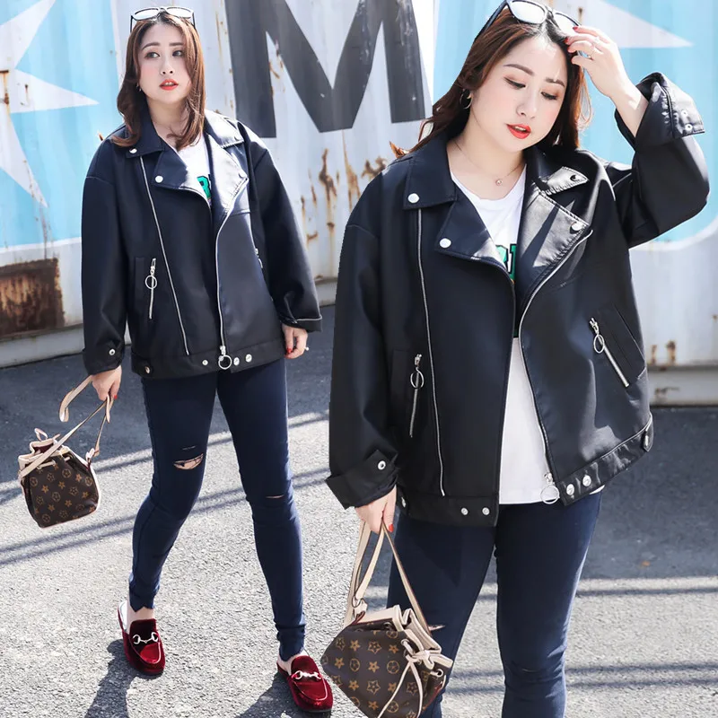 

Manufacturers Direct Supply a Generation of Fat Large GIRL'S Plus-sized WOMEN'S Dress Spring Clothing New Style Pu Jackets Coat