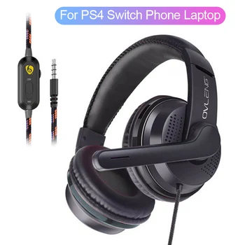 

For PS4 Gaming Headset Gamer Wired Headphone with Microphone Loud Sound Earphone PC Phone Music Helmet For kids girls adult