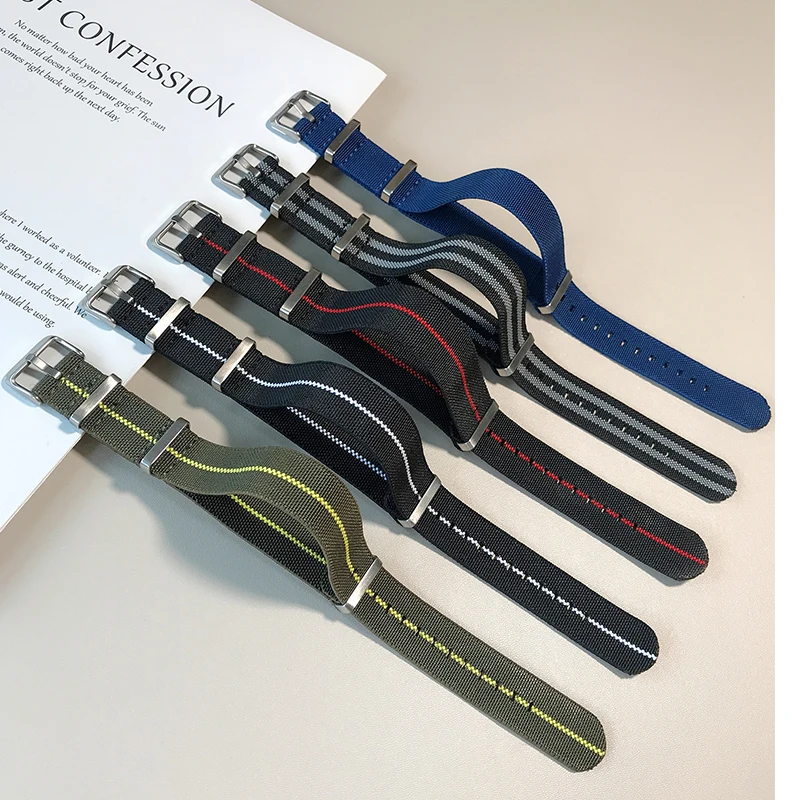 Nylon Nato Strap for Seiko Casio Watch Samsung Galaxy Watch Strap 20mm 22mm Strap for Samsung Active 2 Watch Strap Universal