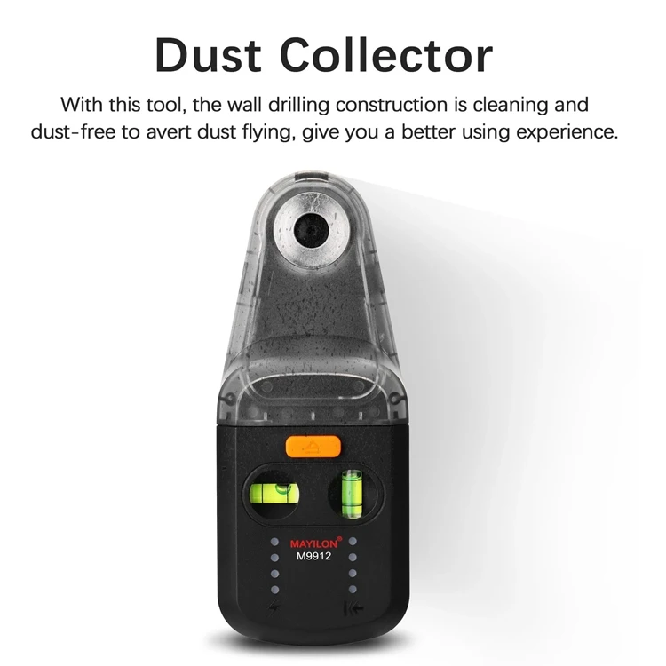 Electric Drilling Dust Collector Laser Level Meter Wall Suction Vacuum Drill Dust Cleaning Tools 13mm Large Aperture 10