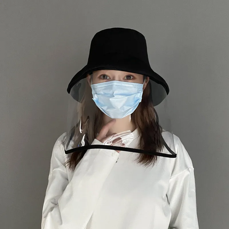 

New Isolation Cap Protective Germ Virus Dust-proof Women Fisherman Hat Cotton Transparent Cover Anti-epidemic Foam Fast-shipping