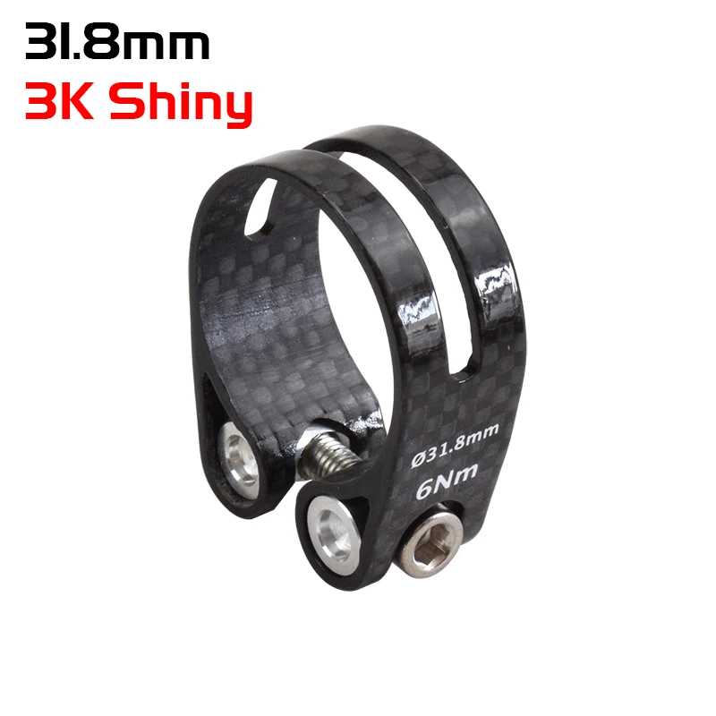 3K Shiny-31.8mm Супер светильник 14 г углеродного волокна MTB дорожный велосипед сиденье хомут труба из углеродистого волокна 3K глянцевый углеродный руль велосипедного подседельного штыря 31,8 мм 34,9 мм - Цвет: 3K Shiny-31.8mm