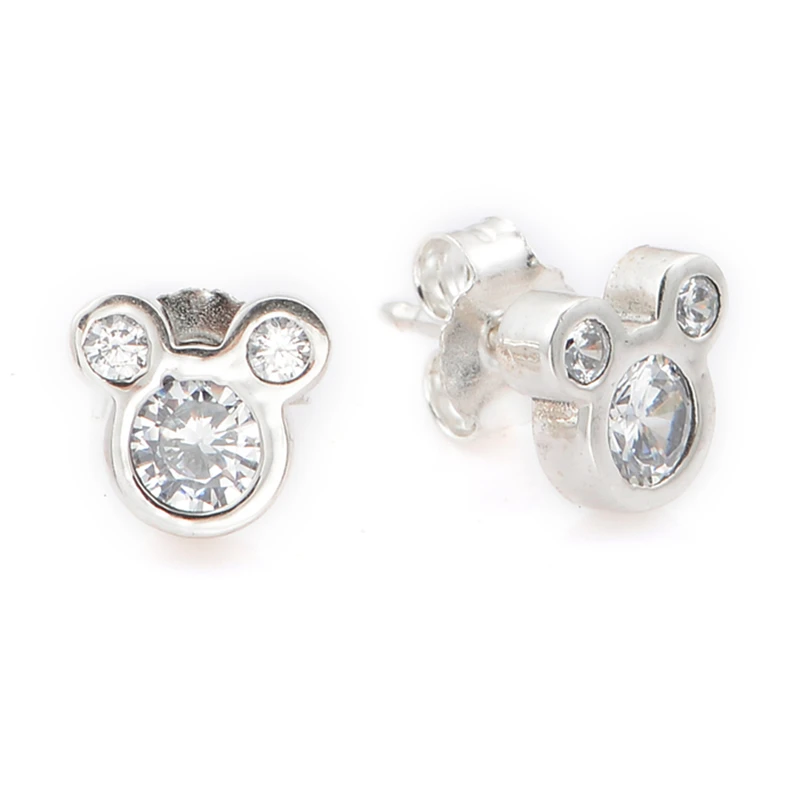 

Mouse Silhouettes With Stone Stud Earrings 2021 Christmas Gift Sterling Silver Jewelry Earrings For Woman Party Jewelry Making