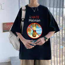 

Cartoon Movie Graphic Women T-shirt Kawaii Fawn I Hate Melman Printed Tees Summer Short Sleeved Cotton High Street Leisure Tops