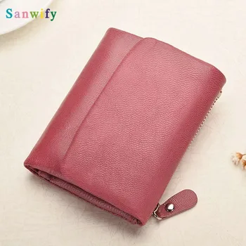 

Trend Women Wallets Genuine Leather Wallet Coin Purse Girl Card Holder Female Short Clutch Bags Carteira Coin Purse Feminina Sac