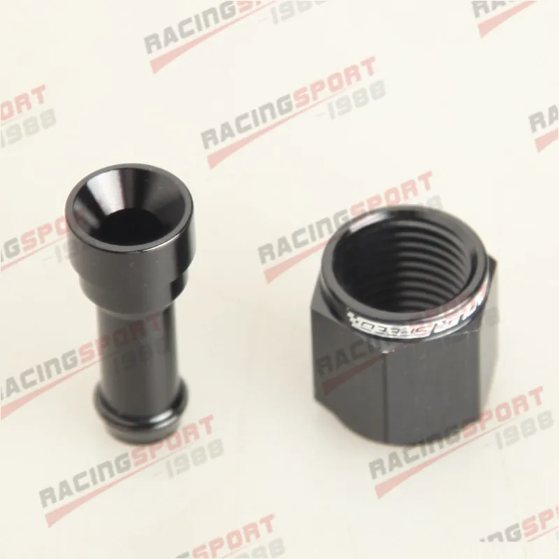 Straight 6AN AN6 AN-6 Female to 5/16" (8mm) Barb hose Adapter Fitting Black