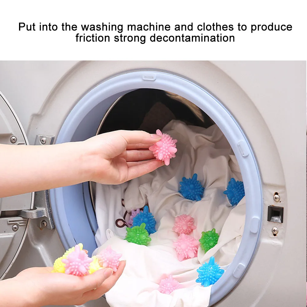 5PCS Reusable Dryer Balls PVC tumble Laundry Washing Ball Solid Colorful Eco-friendly Machine Anti-Winding Wrinkle Laundry Ball