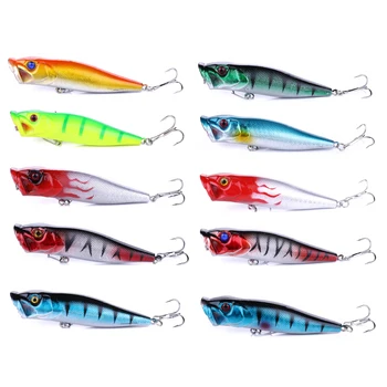 

10pcs/lot 9.5cm 12g Popper Lure Bait Floating Fishing Lures Pesca Artificial Bait Top Water Surface Fishing Tackle