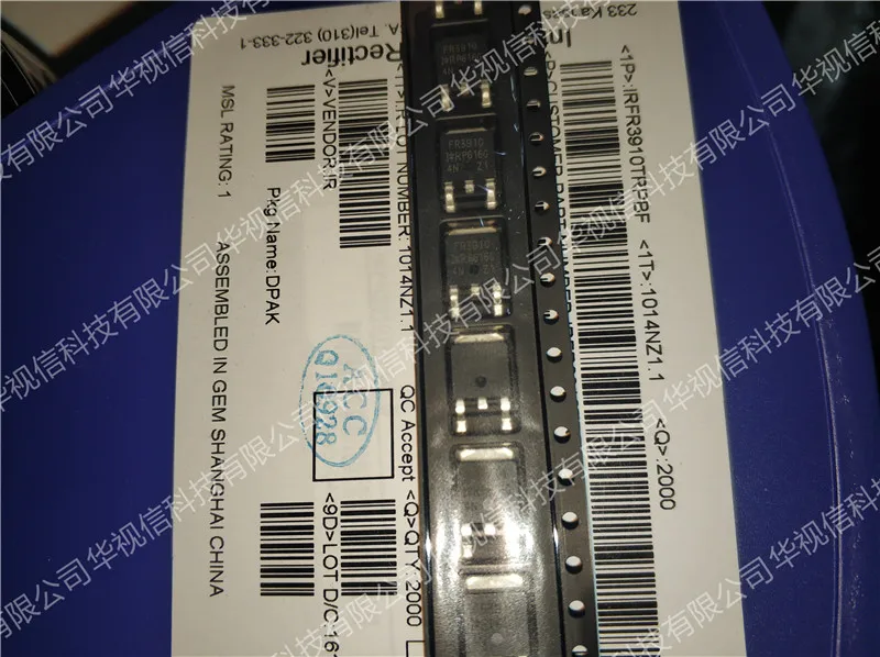 IRFR3910TRPBF MOSFET 100V 1 N-CH HEXFET 115mOhms 29.3nC чип