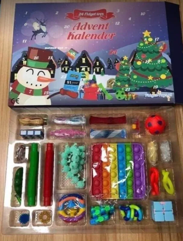 Brinquedos de Calendário do Advento Presente de Natal Brinquedos Dias Natal Empurrar Bolha Pacote Anti-stress Brinquedo Conjunto Simples Ondulação Cego Caixa 24 5 Cheap Brinquedos de apertar