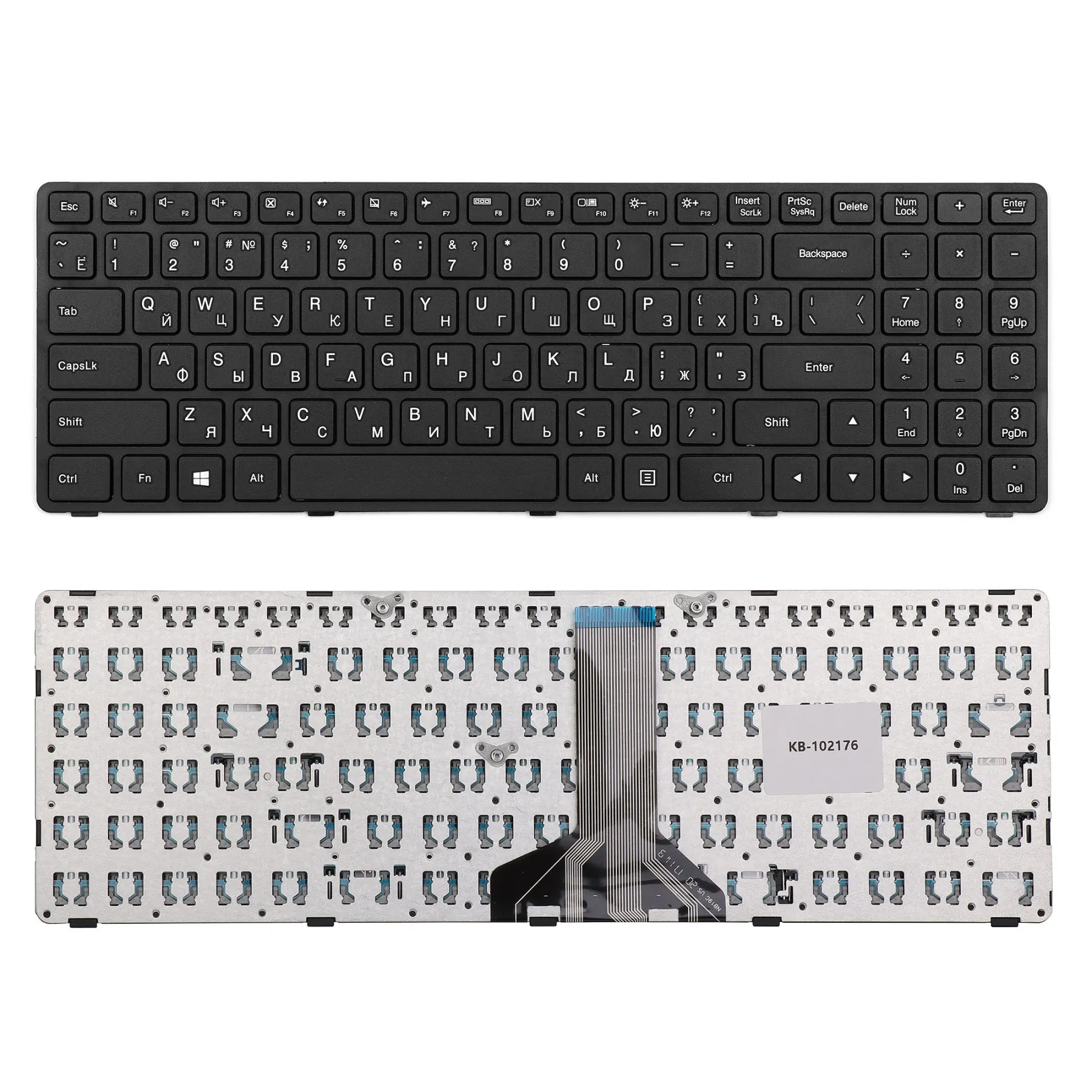 Клавиатура для ноутбука Lenovo Ideapad 100-15 100-15IBD Series. Плоский Enter. Чёрная с рамкой. PN: