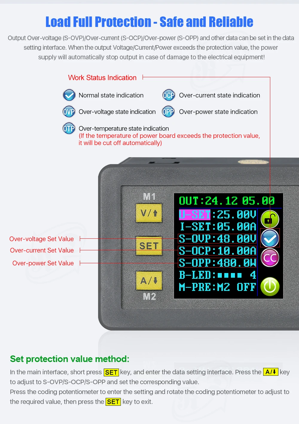 DPS5020 постоянное напряжение тока dc-dc понижающий Коммуникационный источник питания понижающий преобразователь напряжения ЖК-вольтметр 50 в 20A