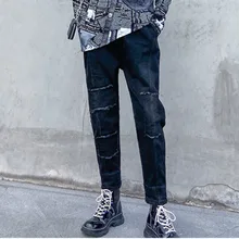 MEVGOHOT/осенне-зимние теплые вельветовые прямые джинсы с высокой талией, потертые ковбойские джинсовые штаны с эластичной резинкой на талии HD3420