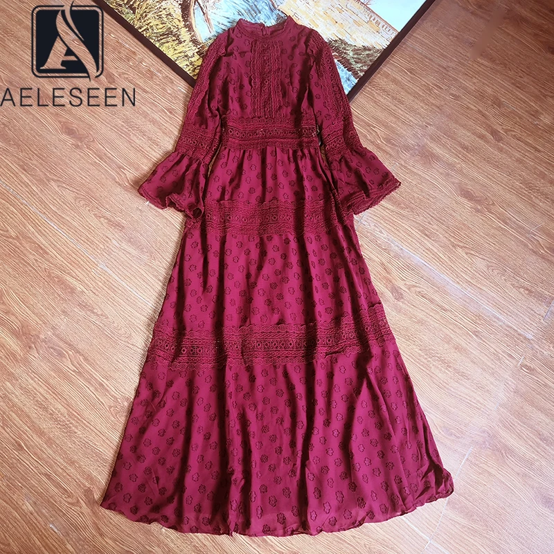 AELESEEN Runway Fashion Plus Size Women Flare
