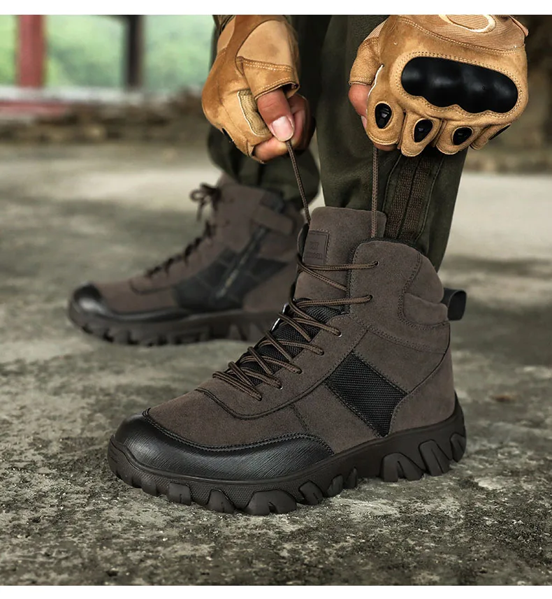 Большой Размеры Для мужчин военный десант Армейские ботинки мужской открытый Водонепроницаемый походы обувь Кроссовки противоскользящие носки спортивные сапоги в стиле «милитари»