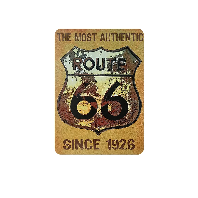 Армейский зеленый Route 66 металлическая жестяная вывеска Ретро плакат Декор Наклейка металлическая стена ремесло табличка Targhe In Metallo - Цвет: Армейский зеленый