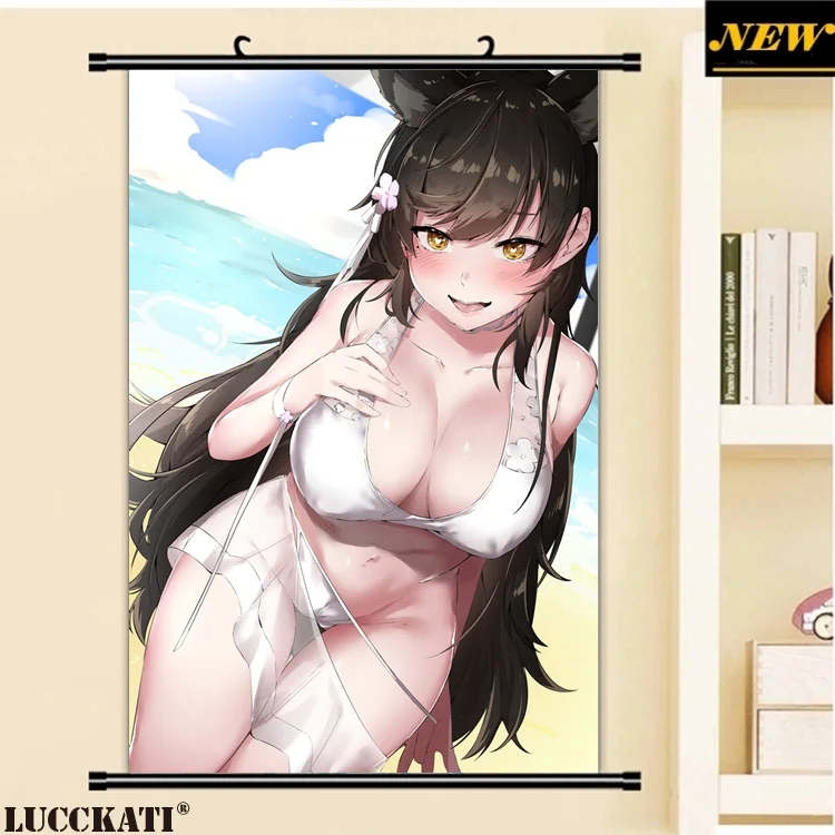 40X60 см Azur Лэйн Билан хансян игра капроновые сексуальные лоли соски pantsu мультфильм аниме настенный постер прокрутки холст живопись - Цвет: D