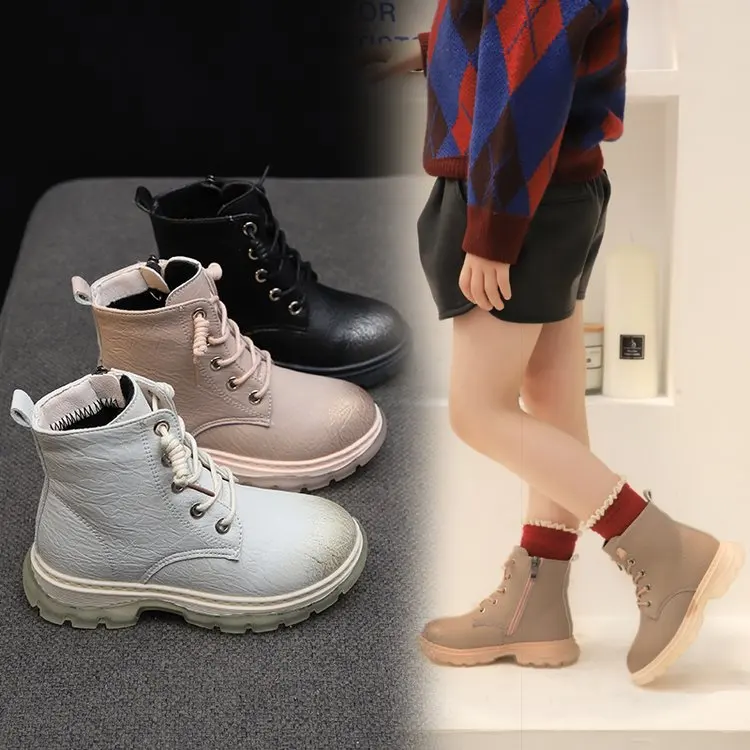 

CHILDREN'S Boots Winter 2019 New Style Girls Martin Boots Short Boots Fashion Korean-style Autumn And Winter Snow Boots