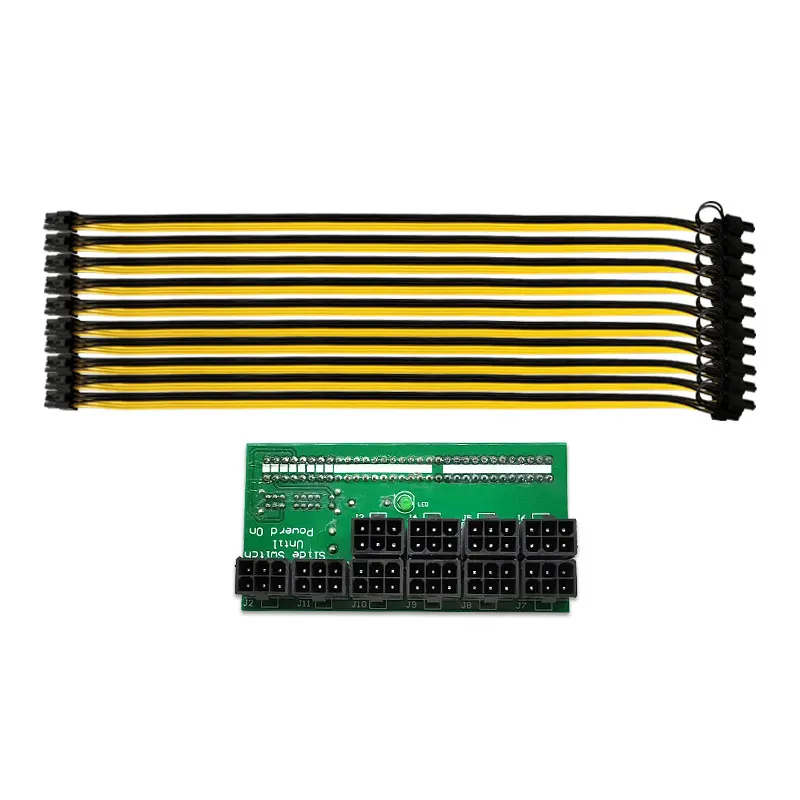 

Адаптер блока питания для графического процессора/блока питания ATX 64Pin до 10 * 6Pin / 9 * 6Pin + 4Pin модуль питания для видеокарты графического процессора 1200 Вт 750 Вт