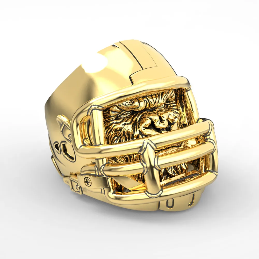 Hot Trend Hip Hop Football Male Ring Gorilla Helmet Personality Domineering Men's Birthday Gift Band Party Ring