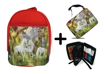 

PACK BACKPACK NETWORK AND CASE UNICORNS WORLD FANTASIA school