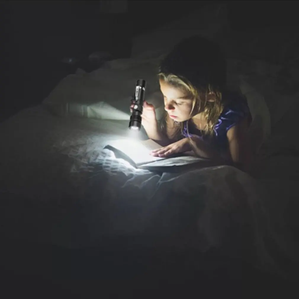 Led  Self-defense Flashlight T6 Glare Long-Range Usb Charging Small Flashlight Pen Clip Outdoor Lighting Mini Flashlight